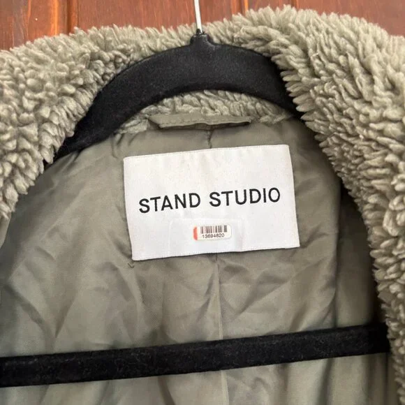 Stand Studio Green Teddy Coat Size - Picture 6 of 9